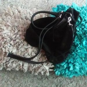 Black suede bag